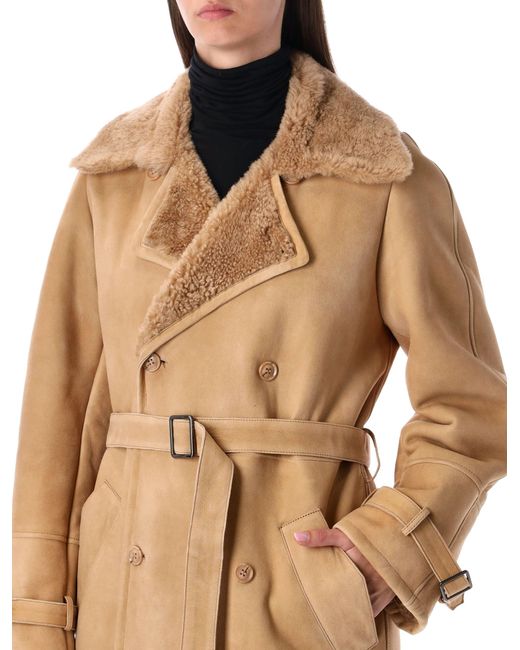 S.W.O.R.D Natural S.W.O.R.D. 6.644 Long Shearling Coat