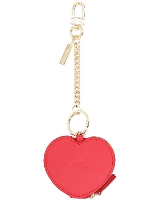 Marc Jacobs Red Mini Heart Coin Pouch Keychain