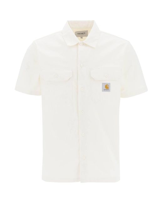 Carhartt Wip Short Meeven / Master Shirt in het White