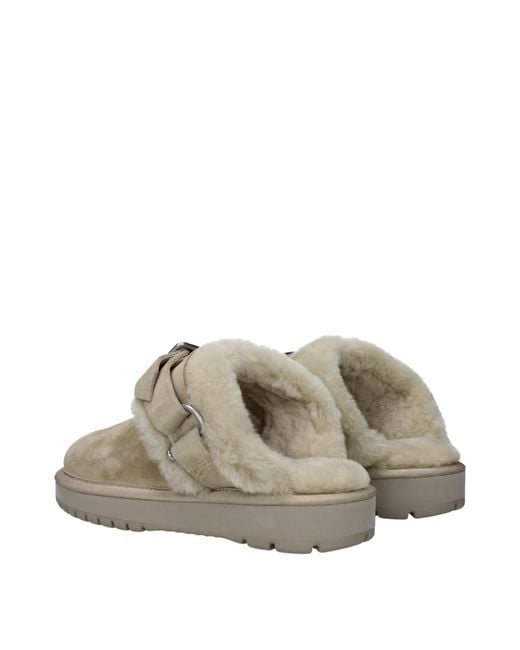 Burberry Green Leather Slippers