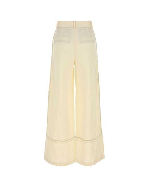 Camilla & Marc White Cream Linen Blend Fortuna Wide Leg Pant