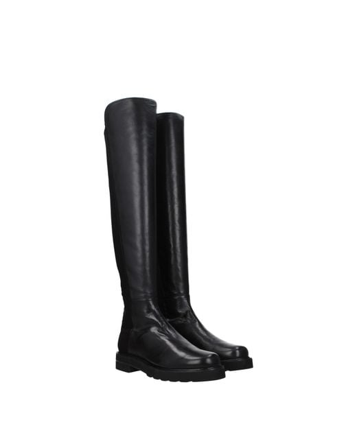 Stuart Weitzman Black Leather Boots for men