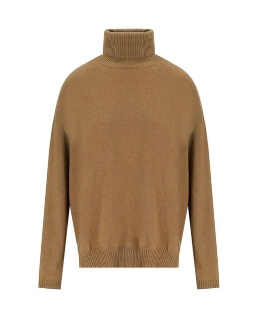 Twinset Brown Camel Turtleneck Sweater