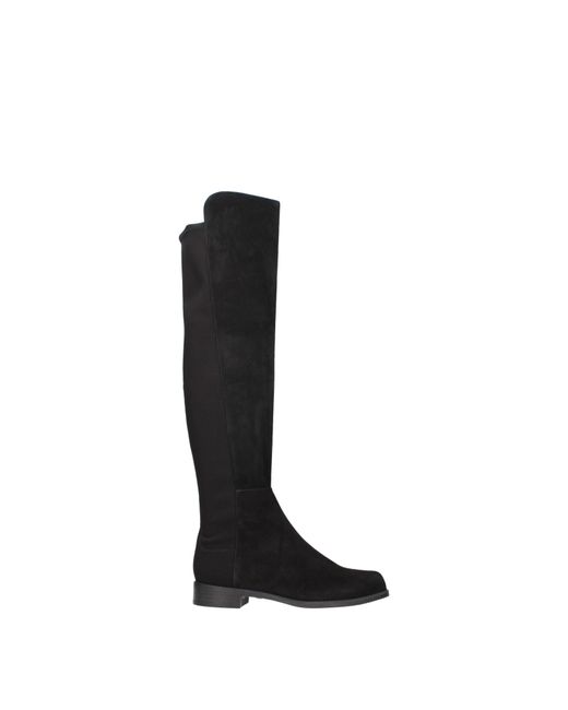 Stuart Weitzman Black Stivali Donna Camoscio Nero for men