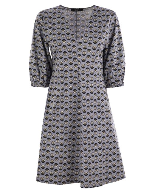 Week-end Max Mara Cinghia Robe en coton à motifs Weekend by Maxmara en coloris Gray