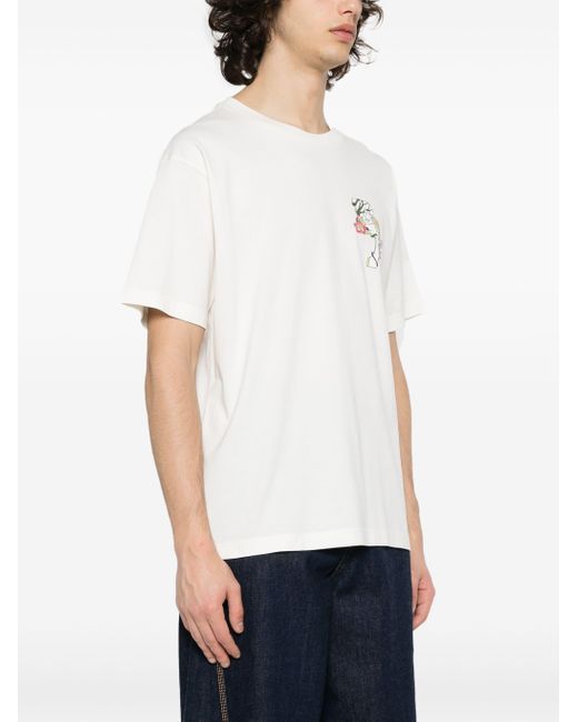 Emporio Armani Katoenen T-Shirt Met Monogramprint in het White voor heren