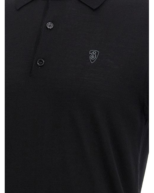 Burberry Black Wool Polo Shirt