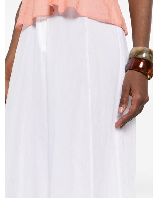 Forte_forte White Voile Cotton And Silk Trousers