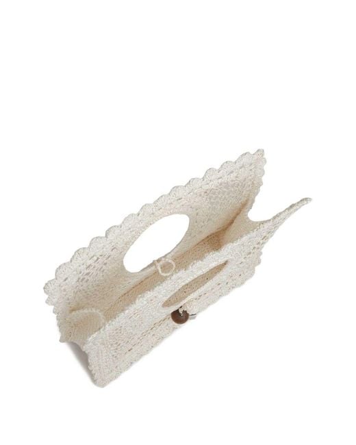 Jacquemus White Le Petit Carre Spiaggia Handbag