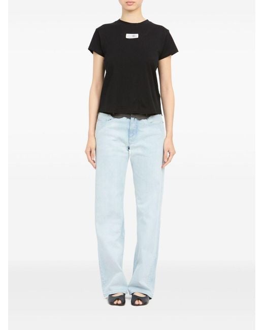 MM6 by Maison Margiela Black Logo Cotton T Shirt