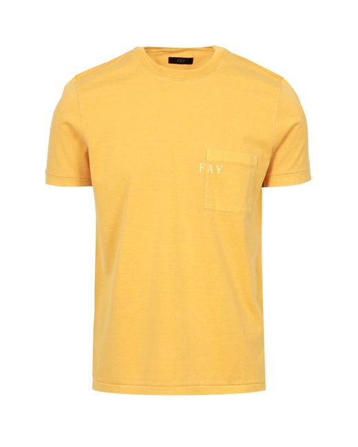 Fay T Shirts En Polos Donker Geel in het Yellow voor heren