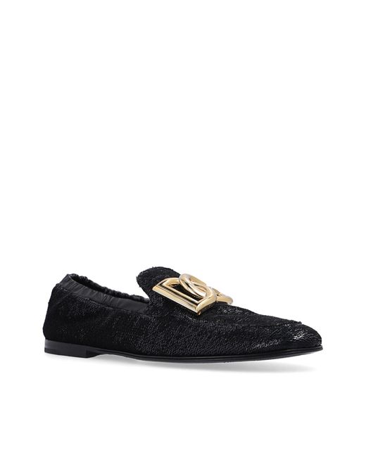 Dolce & Gabbana Blue Ariosto Paillettes Loafers for men