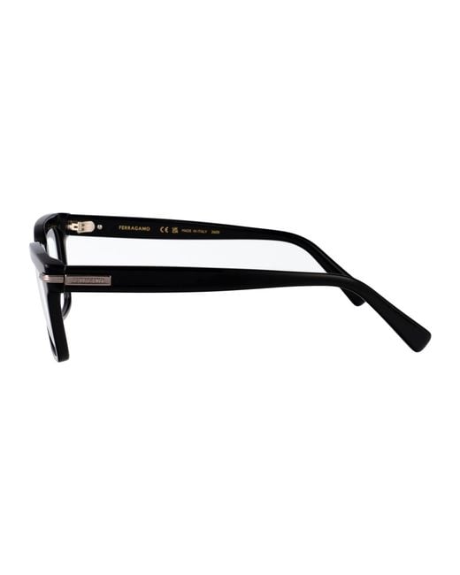 Ferragamo Black Rectangular Optical Sf3014 001 for men