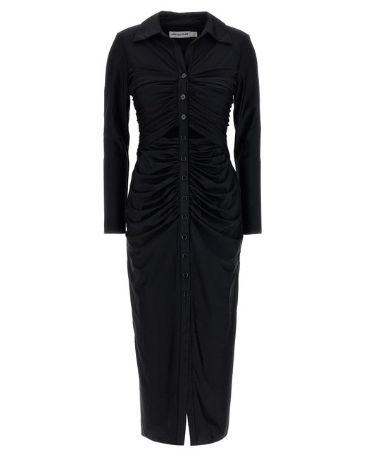 `` Black Jersey Cut Out MIDI '' robe Self-Portrait