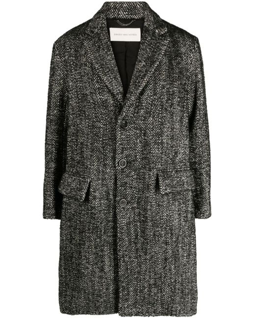 Dries Van Noten Black 00110 Rusty 7059 M.W.Coat for men