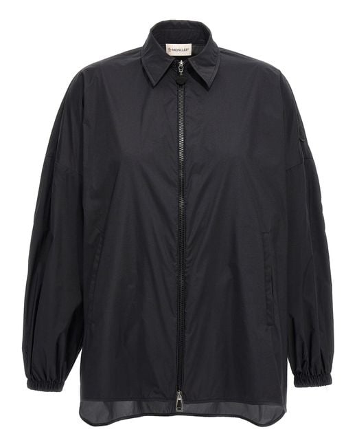 Moncler Black Ruffled Windbreaker