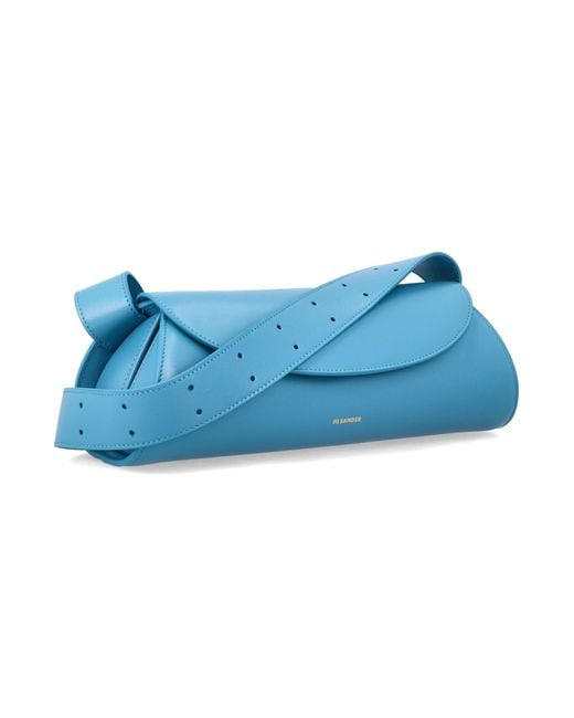 Jil Sander Blue Cannolo Small Leather Bag