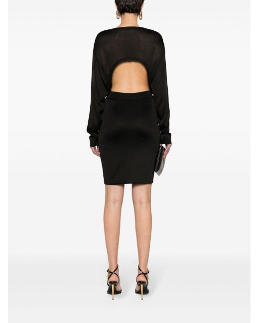 Saint Laurent Black Knitted Dresses