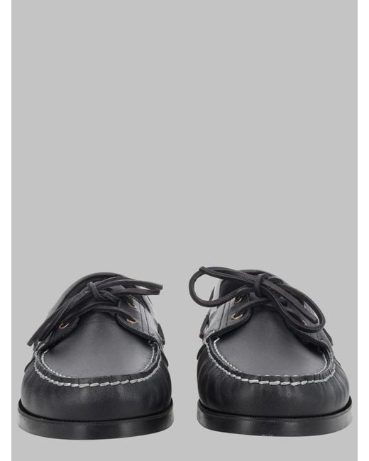 Paraboot Gray Moccasin Barth Calf Leather