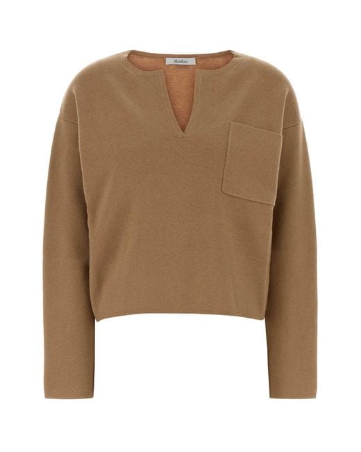 Max Mara Natural Camel Wool Blend Zibello Sweater