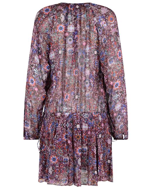 Isabel Marant Purple 'Bess' Wine-Colored Viscose Dress
