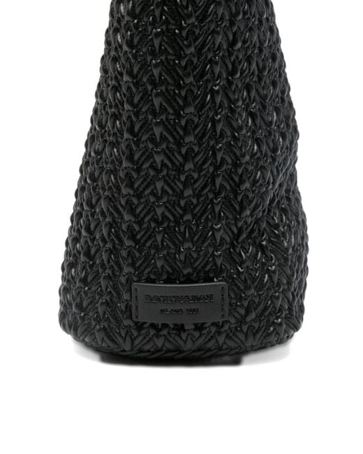 Emporio Armani Black Quilted Medium Hobo Bag