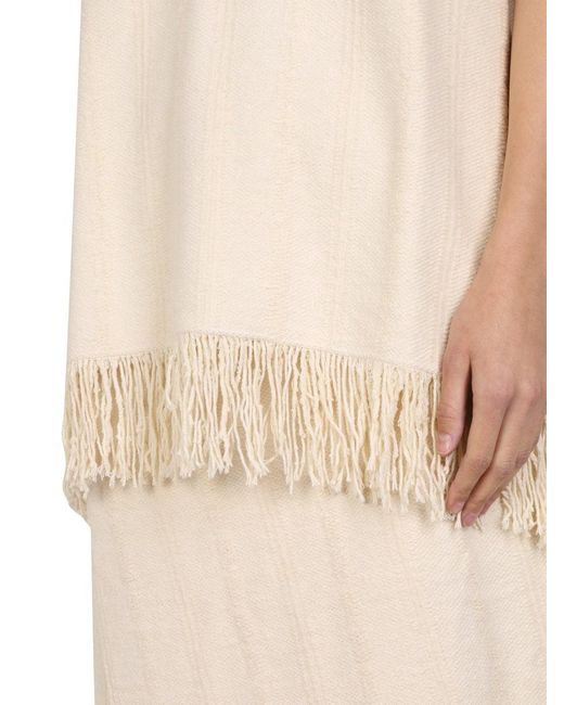 Jil Sander Natural Solid V Neck Top
