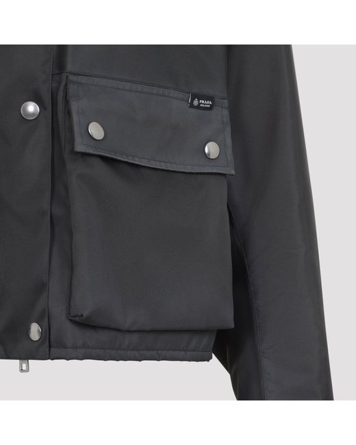 Prada Re Nylon Blouson in het Black