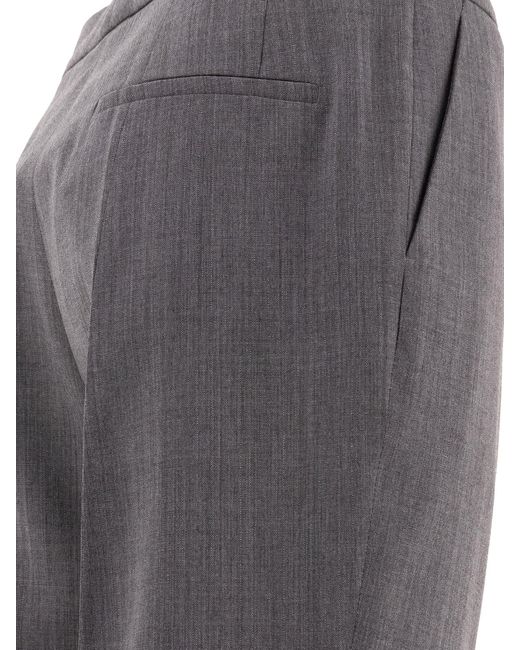 Jil Sander Gray Tailored Trousers With Centre-back Slit