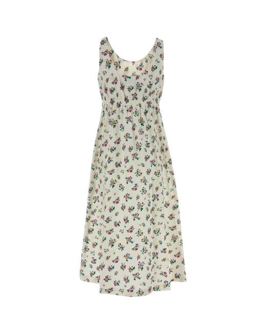 Tory Burch White Printed Poplin Dress