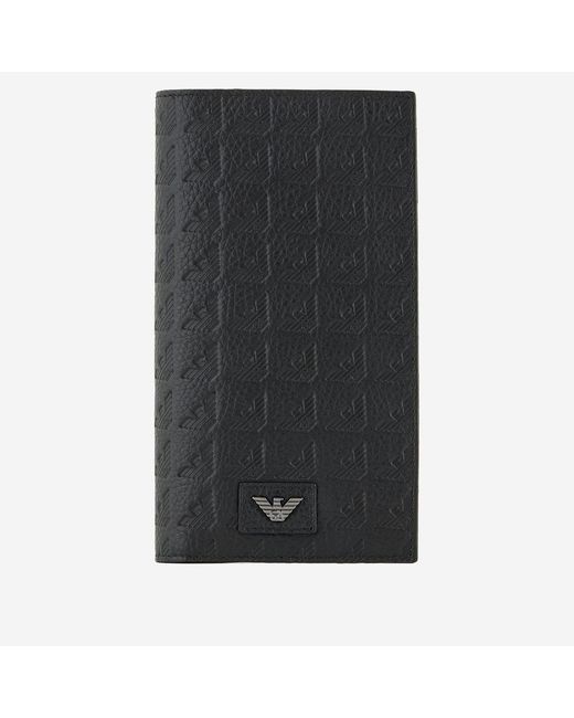Emporio Armani Lederbrieftasche mit geprägtem Logo in Black für Herren