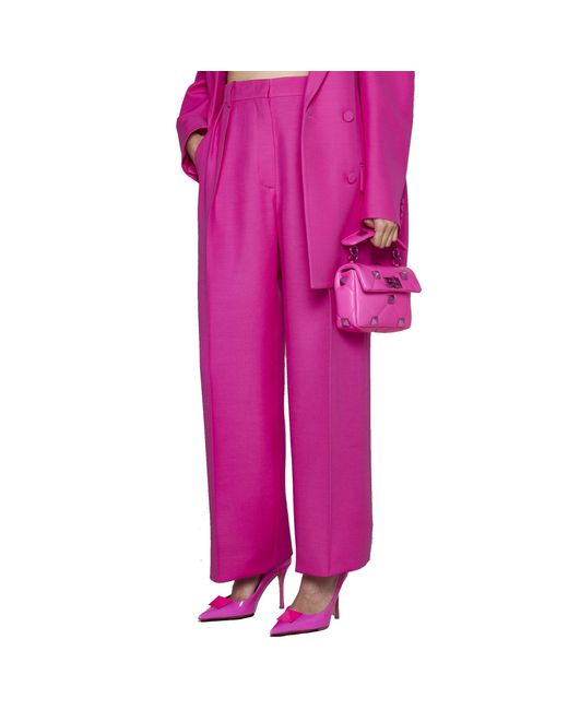 Valentino Pink Wolle und Seidenhose