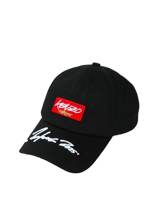 KENZO Black Baseball Cap With Embroidered Logo for men