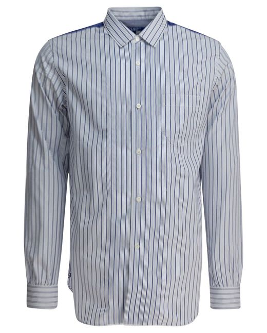 Junya Watanabe Blue Cotton Striped Shirt for men