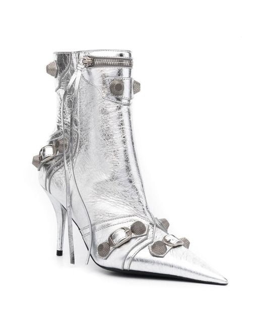 Balenciaga White Le Cagole Leather Boots