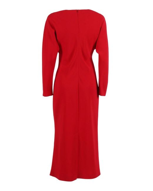 Alberta Ferretti Red Form-Fitting Dress With Minimalist Design