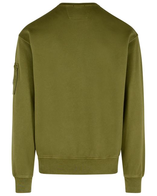 C P Company Green Brushed' Cotton Sweatshirt for men
