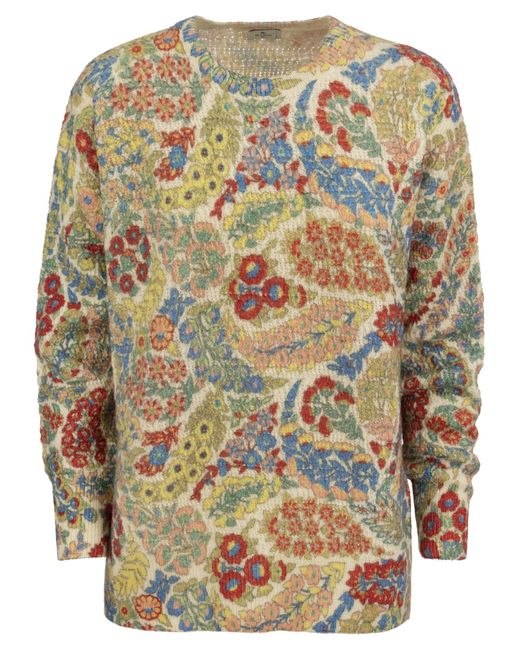 Etro Multicolor Wool And Alpaca Jumper With Print