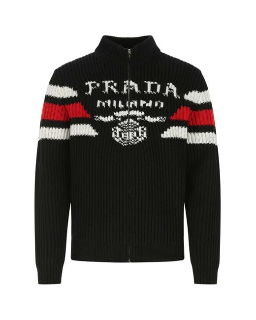 Prada Black Cashmere Cardigan for men