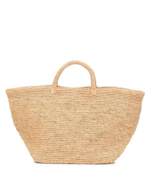 IBELIV Natural Vanille Beiger Geflochtener Raffia Tragetasche