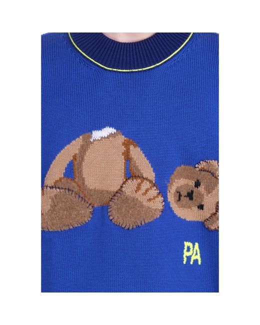 Palm Angels Blue Toy Bear Sweatshirt for men