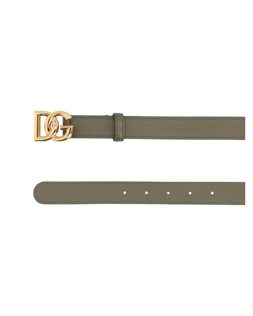 Dolce & Gabbana Green Logo Buckle Belt