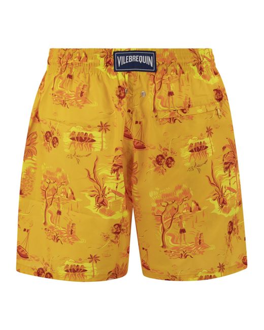 Vilebrequin Yellow Ultralight And Foldable Beach Shorts