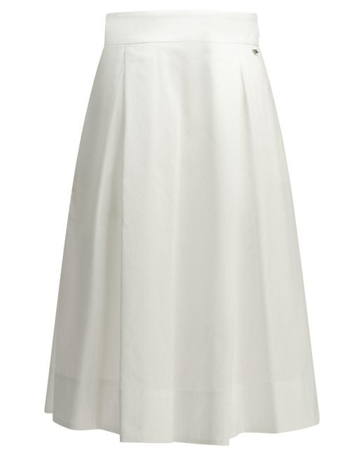 Herno White A-Line Midi Skirt