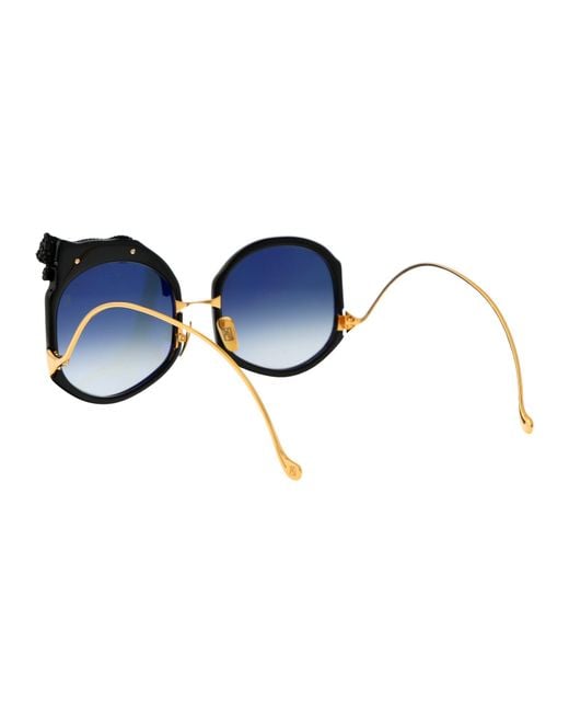 Anna Karin Karlsson Blue Crystal Acetate Sunglasses