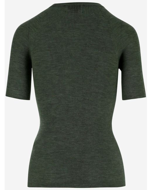 Sa Su Phi Green Cashmere Blend Ribbed T Shirt