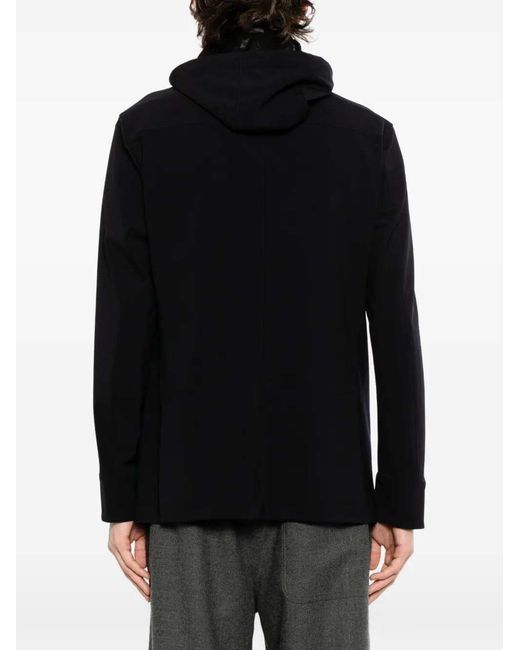 Montecore Black Double-Breasted Jacket With Hood