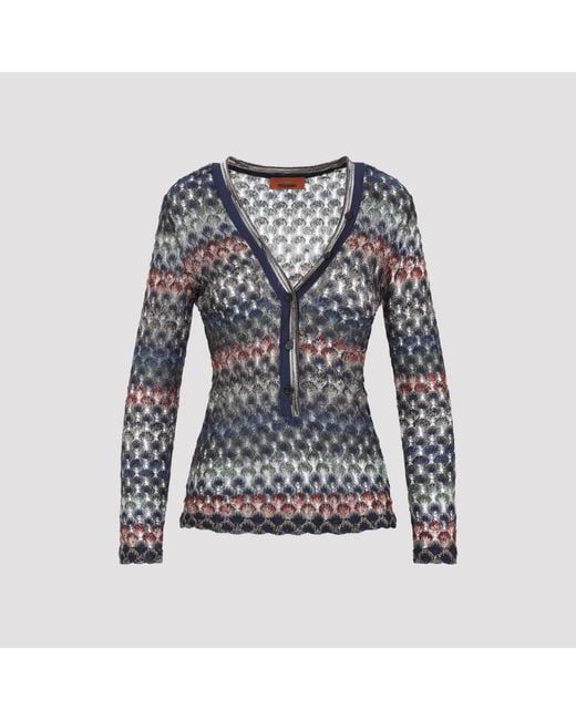 Missoni Blue V Neck Sweater