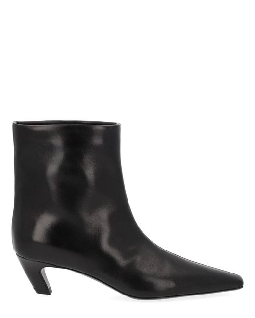 Khaite Black Leather Boots