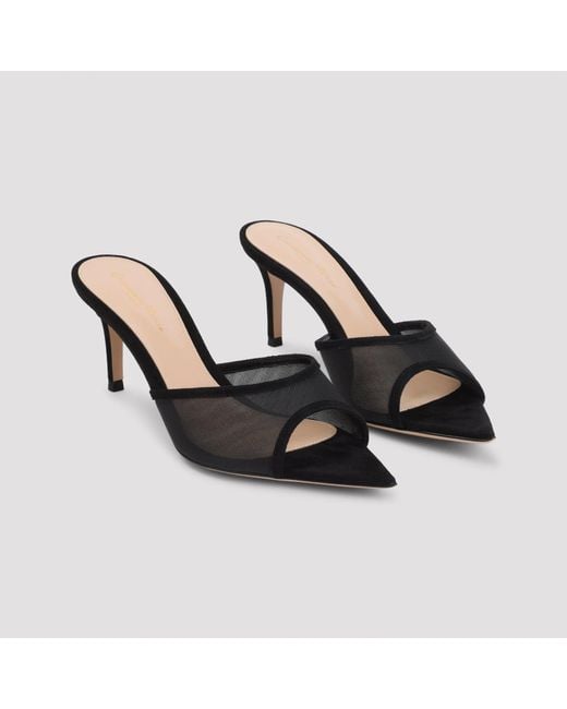 Gianvito Rossi Black Elle 70 Mini Mules